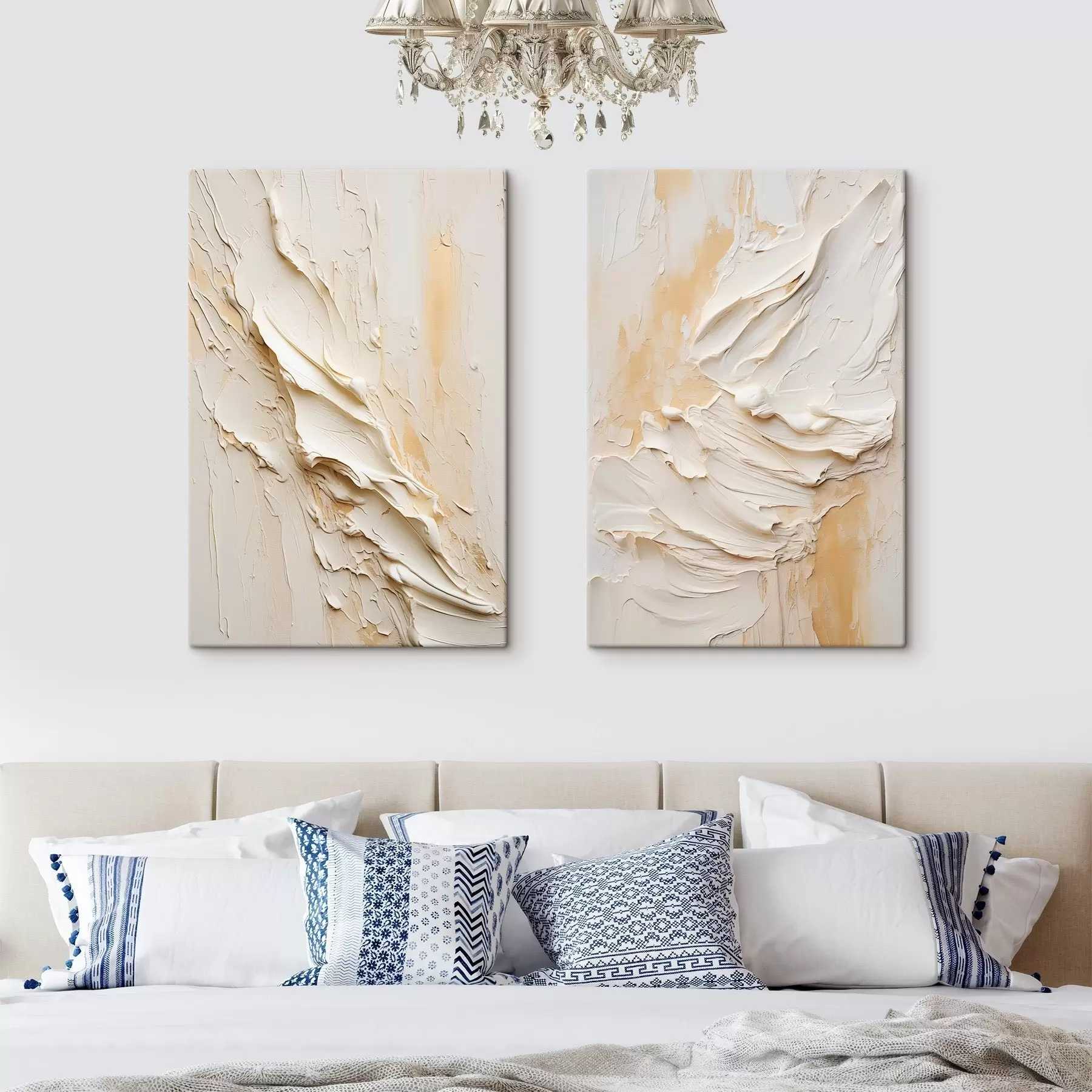  Peintures Peinture texturée dans des tons crème et beige, de style abstrait, art minimaliste m30319