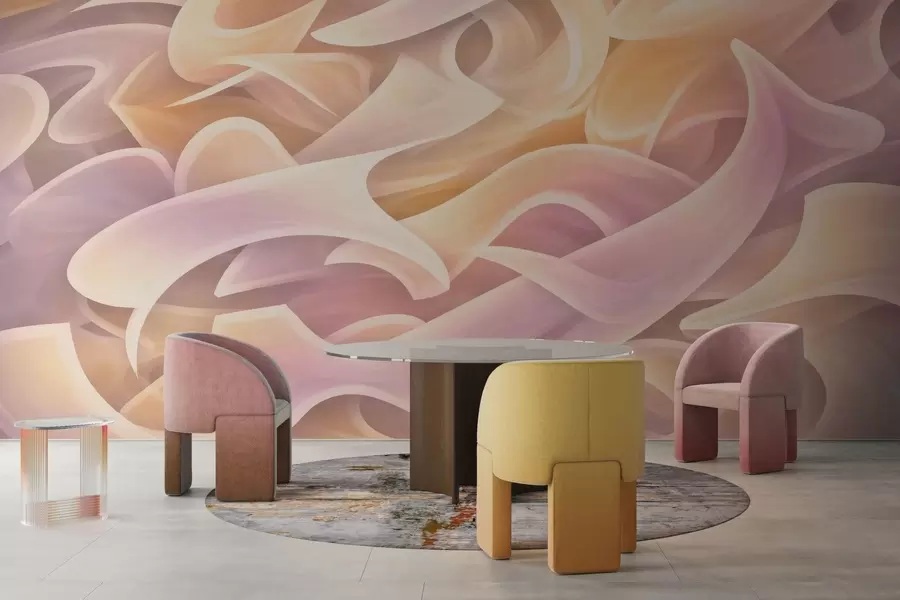 Papier peint photo Des lignes abstraites qui s'entrelacent w05450