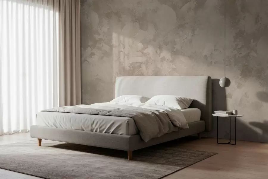 Fotobehang Minimalistische abstracte penseeltextuur in beige tinten w05160