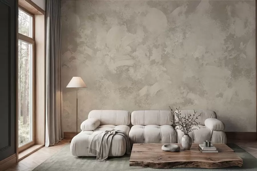 Papier peint photo Texture abstraite minimaliste au pinceau dans des tons beiges w05160