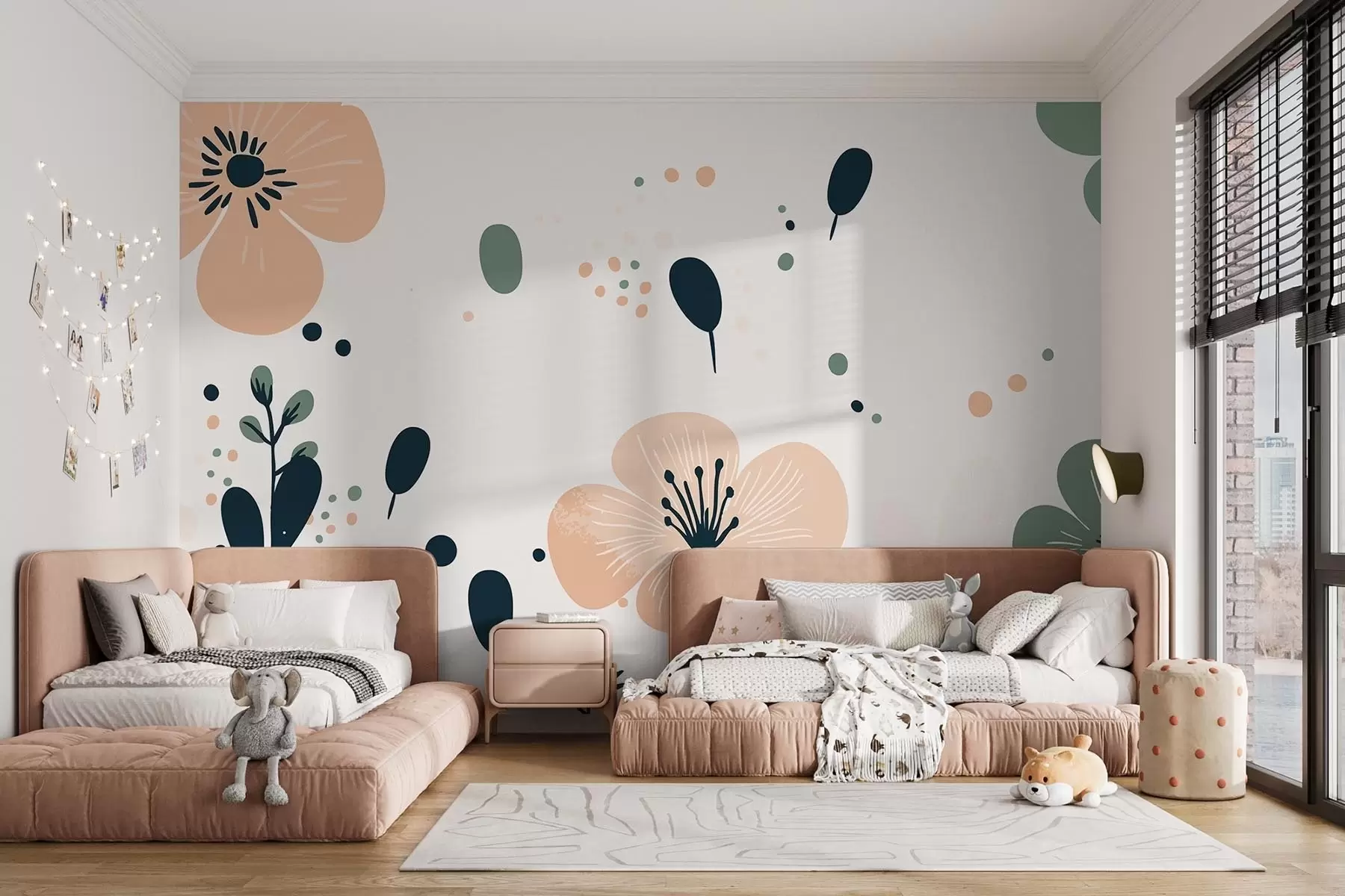 Fotobehang Scandinavische bloemen w09783
