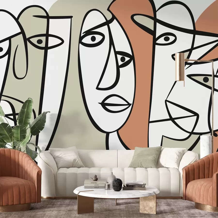 Papier peint photo Visages abstraits w05504