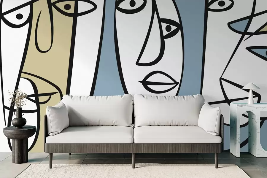 Fotobehang Abstracte gezichten w05504v1