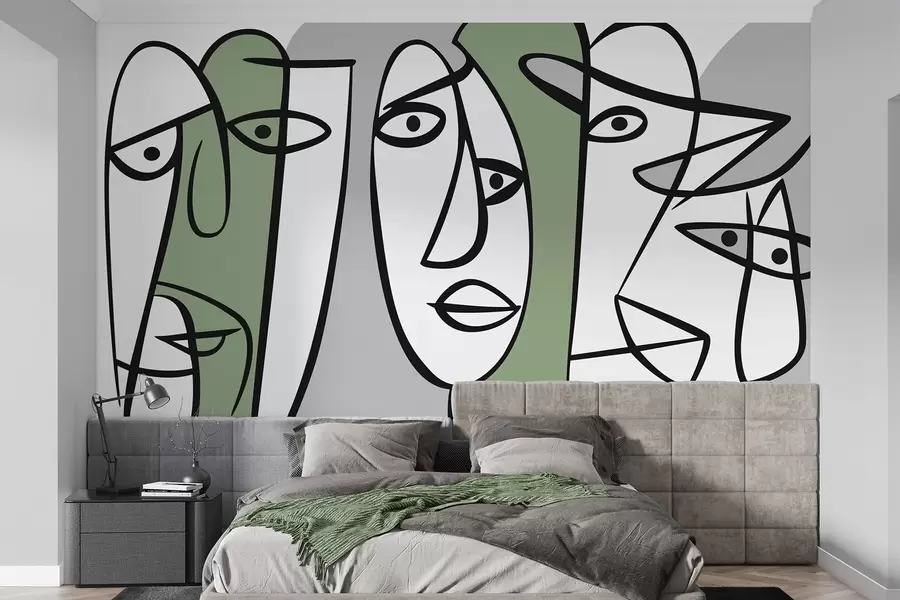 Fotobehang Abstracte gezichten w05504v2