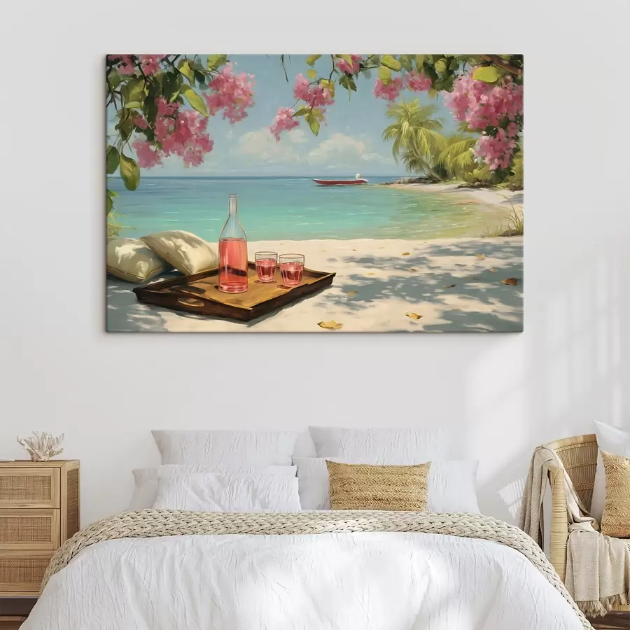  Peintures une plage azur et de la sangria s48793
