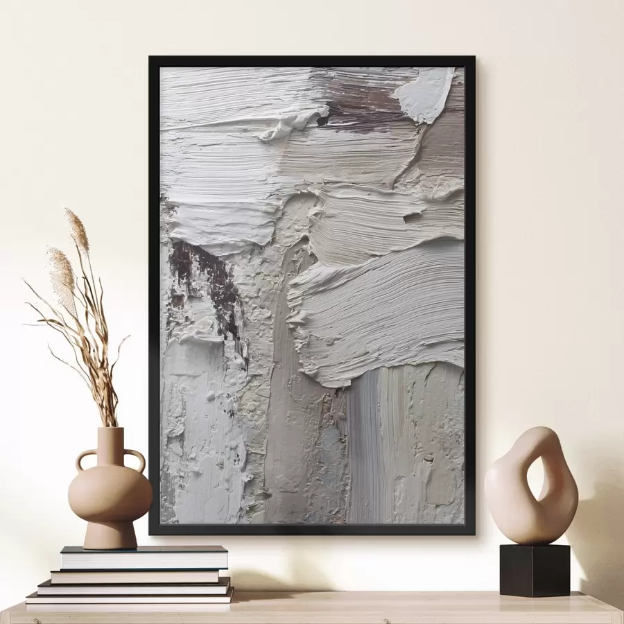 Fotobehang abstracte, brede penseelstreken in pasteltinten f48780