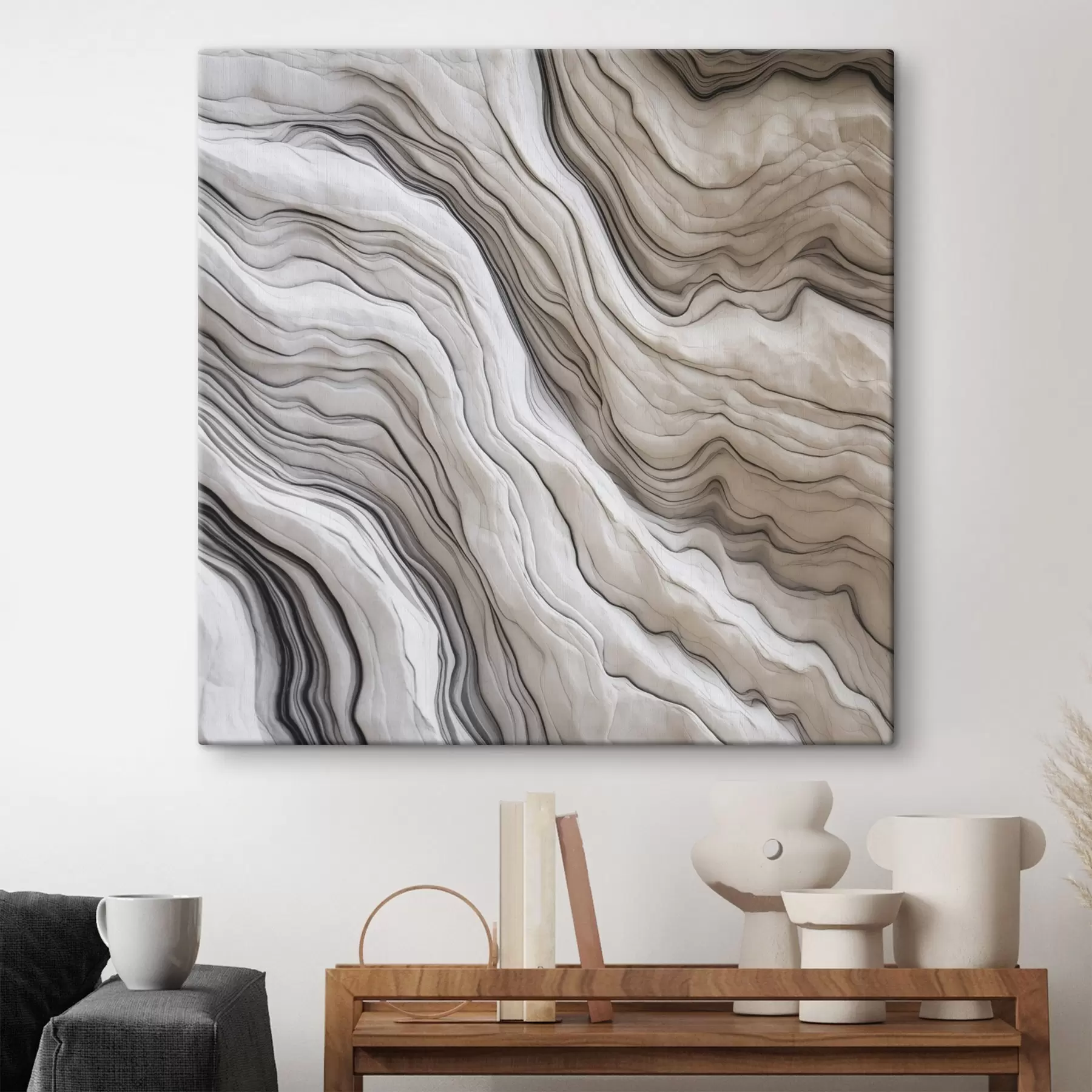  Peintures Abstrait aux lignes fluides s48770