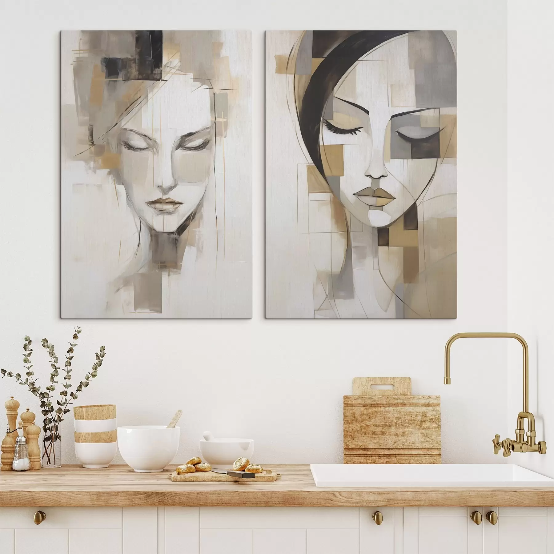  Peintures Portrait féminin abstrait m30337