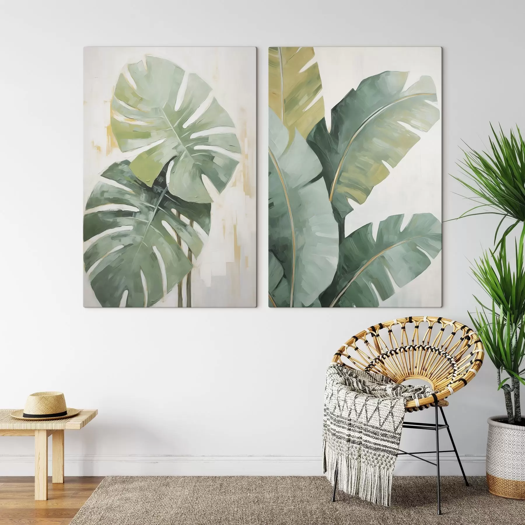  Peintures Peinture imitation feuilles tropicales m30338