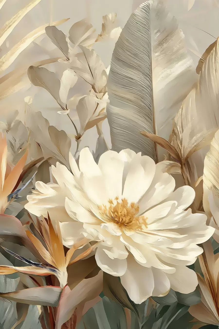  Peintures La délicatesse des pivoines s48916