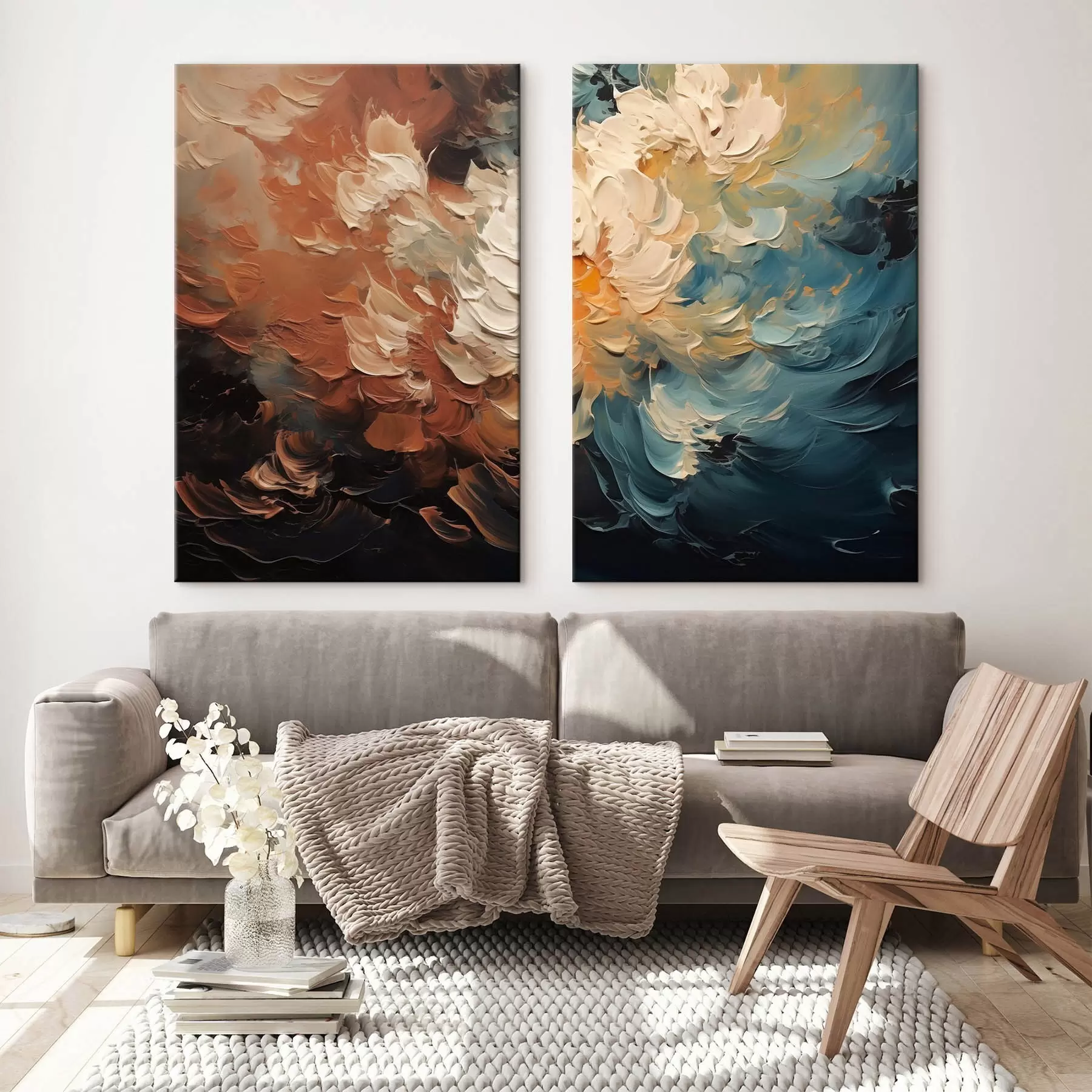  Schilderijen Abstracte verfspatten, imitatie-olieverfschilderij m30382
