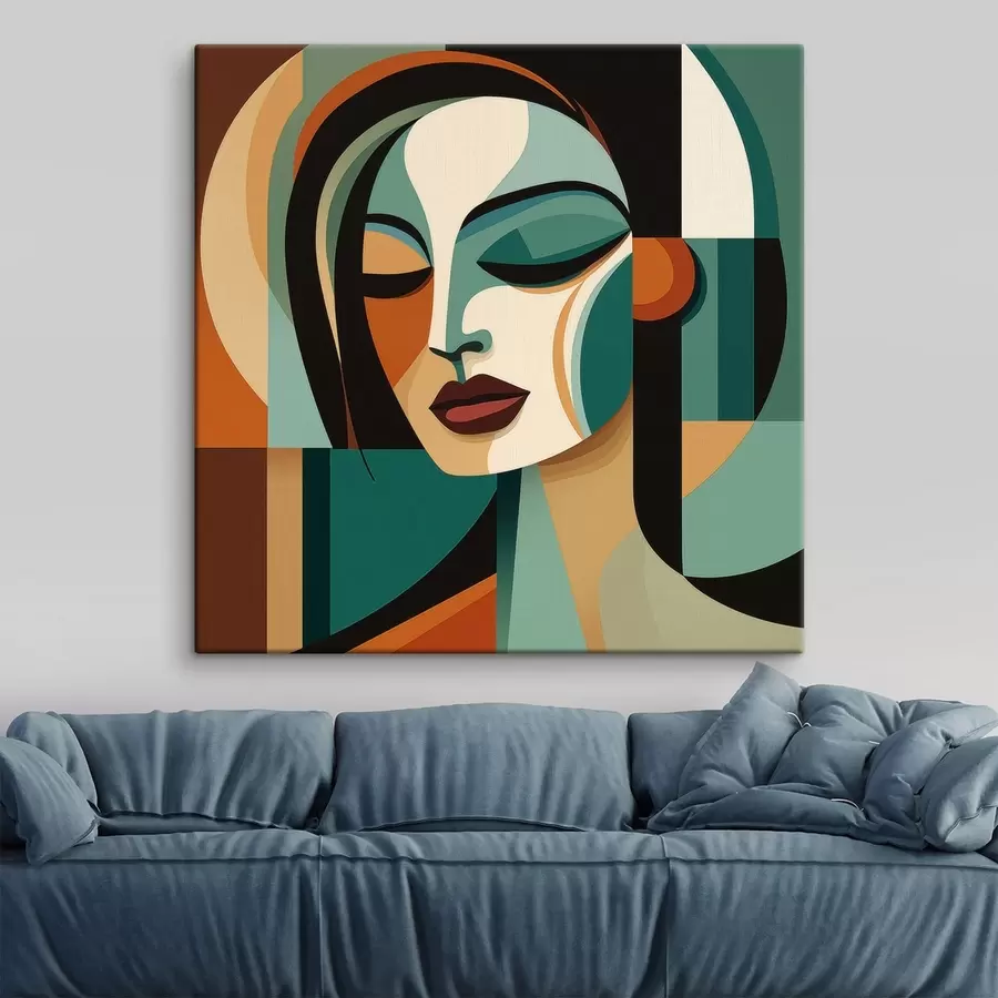  Peintures Portrait de femme de style géométrique s48952