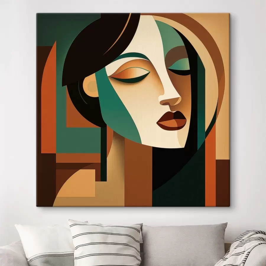  Schilderijen Vrouwenportret in geometrische stijl s48953