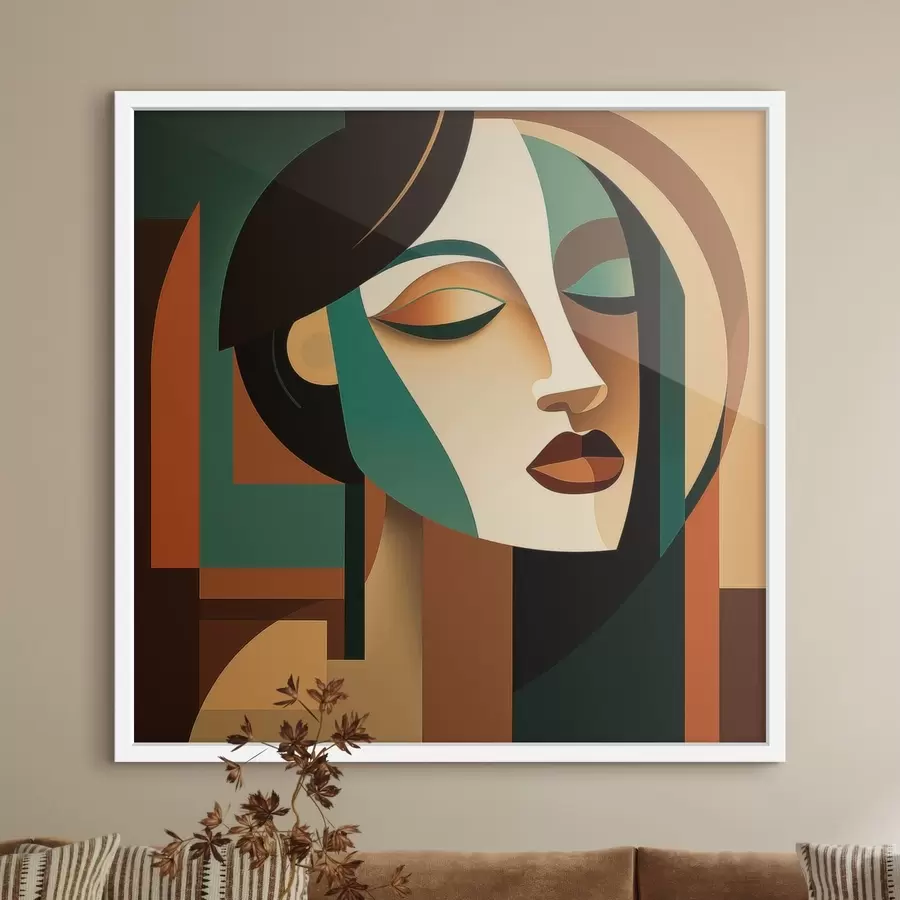 Papier peint photo Portrait de femme de style géométrique f48953