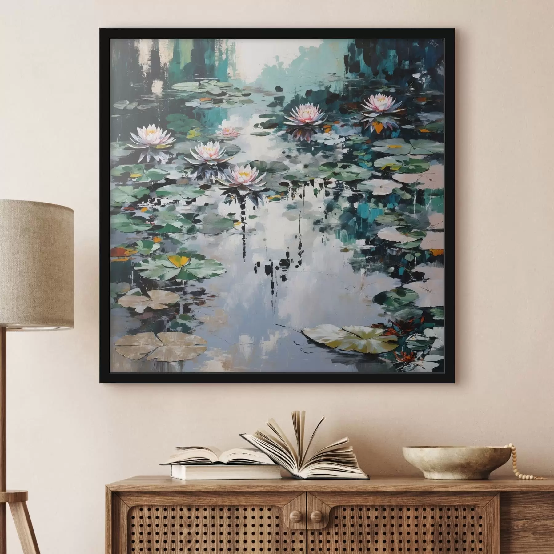 Fotobehang Impressionisme: lelievijver in donkere tinten f48814