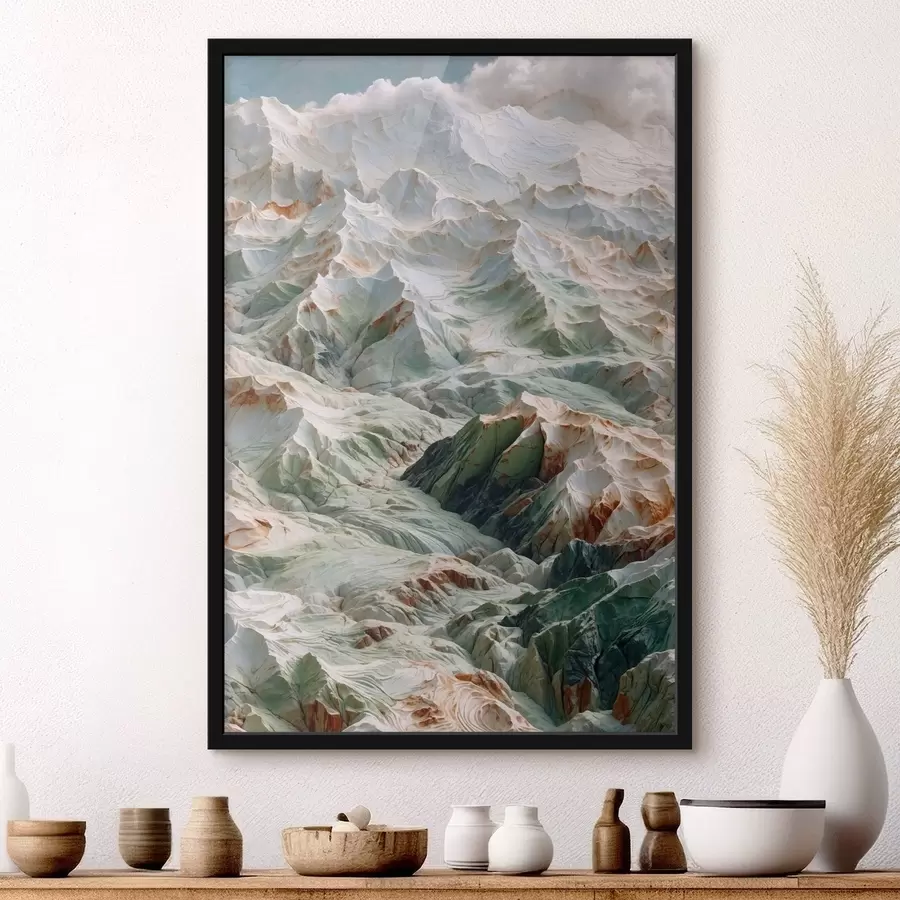 Papier peint photo Relief montagneux abstrait dans des tons clairs f48828