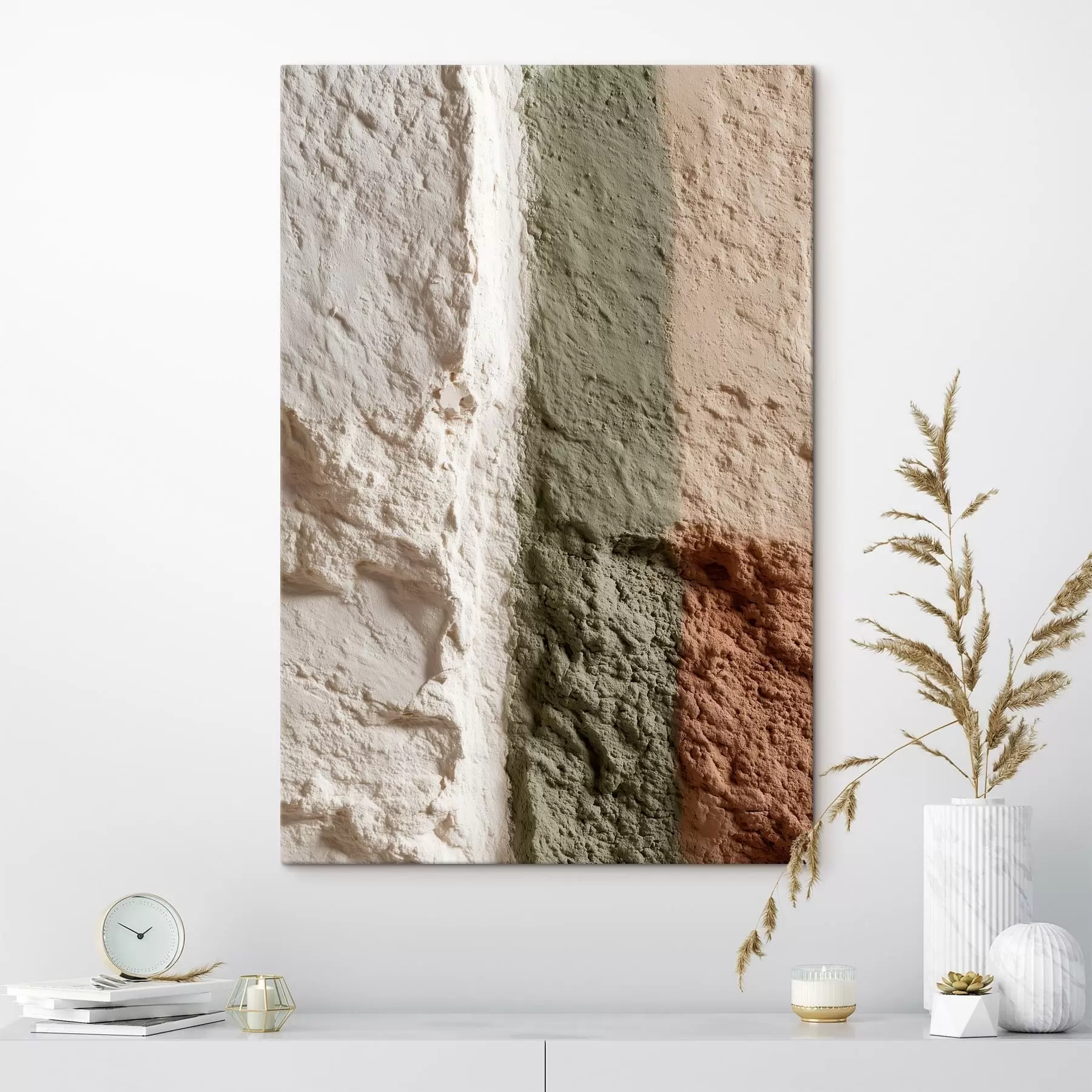  Peintures Rayures verticales sur une surface texturée, style minimaliste s48800