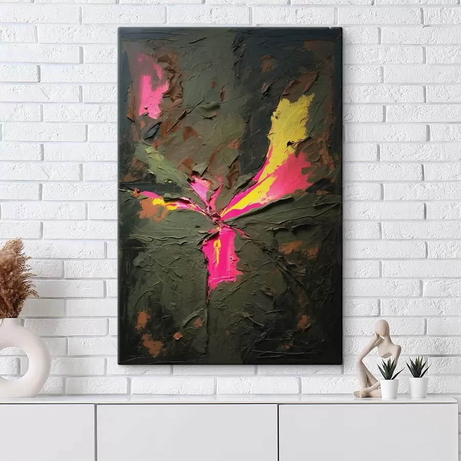  Peintures Composition texturée de style impasto avec des touches de couleurs vives s48826