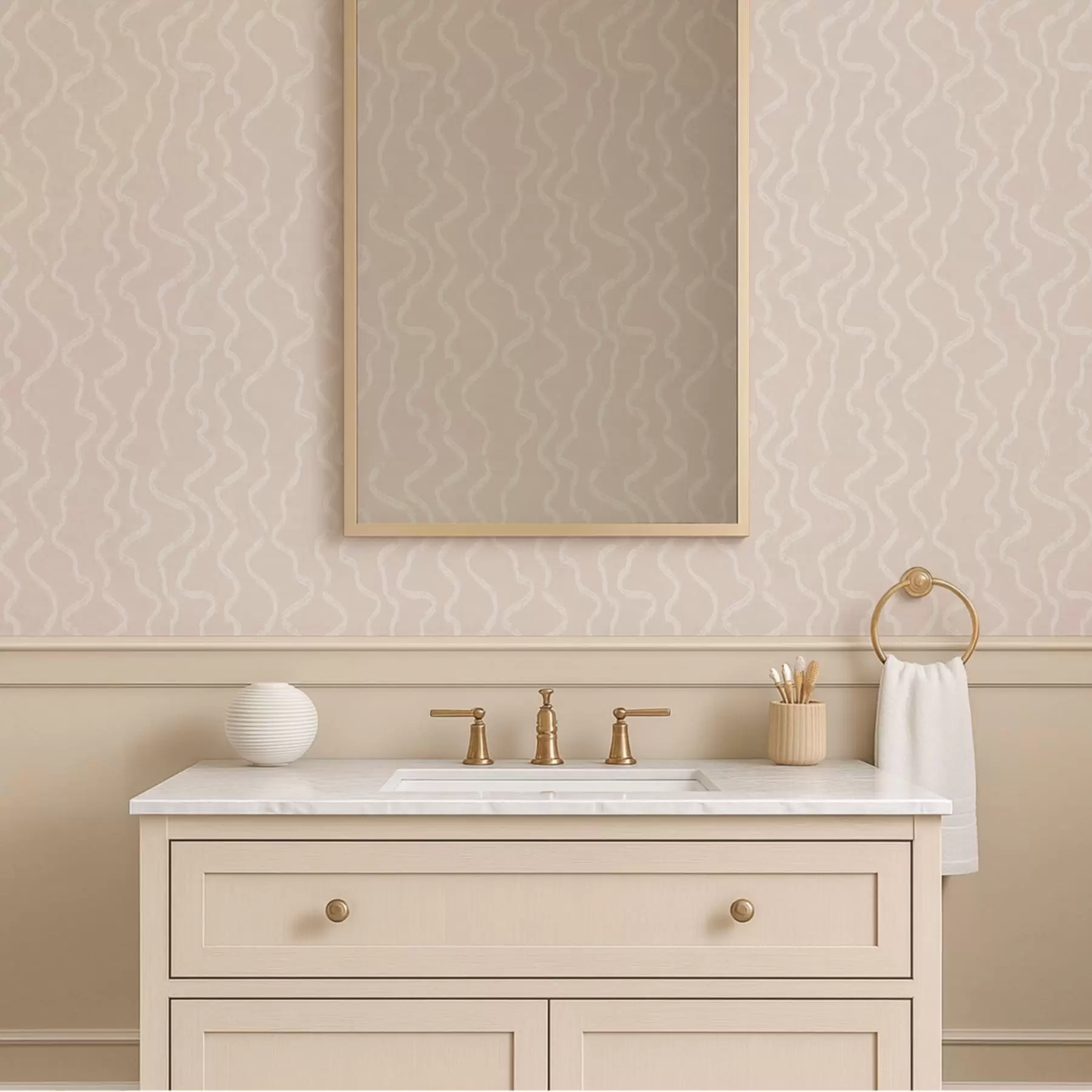 Fotobehang Golvend lichtpatroon op een beige achtergrond a01167