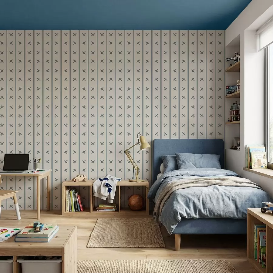 Fotobehang Vliegtuigen met een gestreept patroon met blauwe strepen a01170