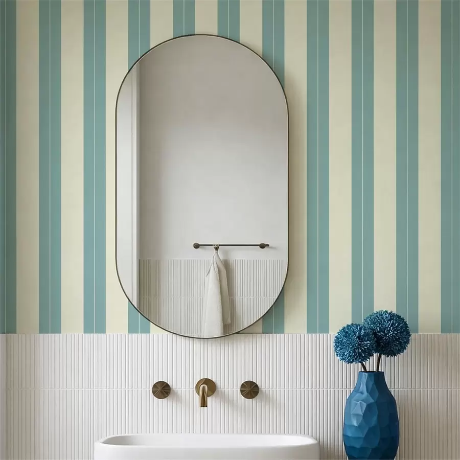 Fotobehang Blauwe verticale strepen in minimalistische stijl a01181v5