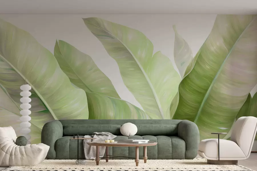 Fotobehang Grote bananenbladeren w05499