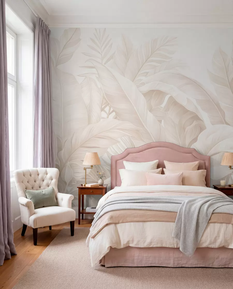 Papier peint photo Feuilles tropicales vintage w05518