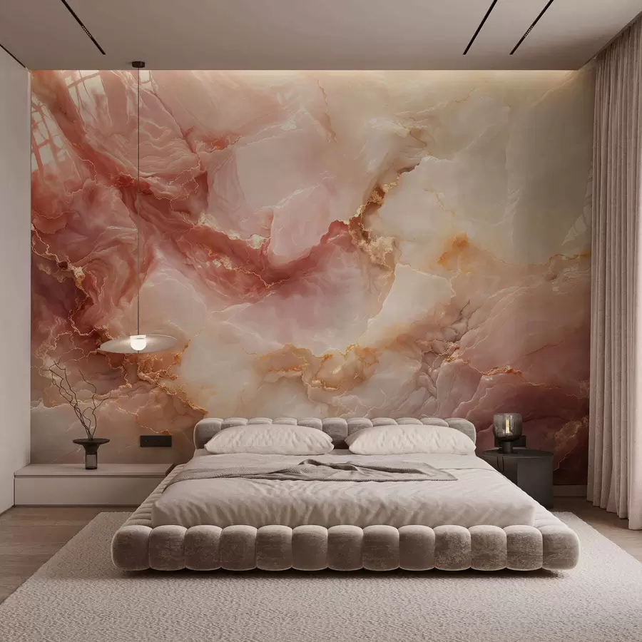 Papier peint photo Imitation marbre rose w05519