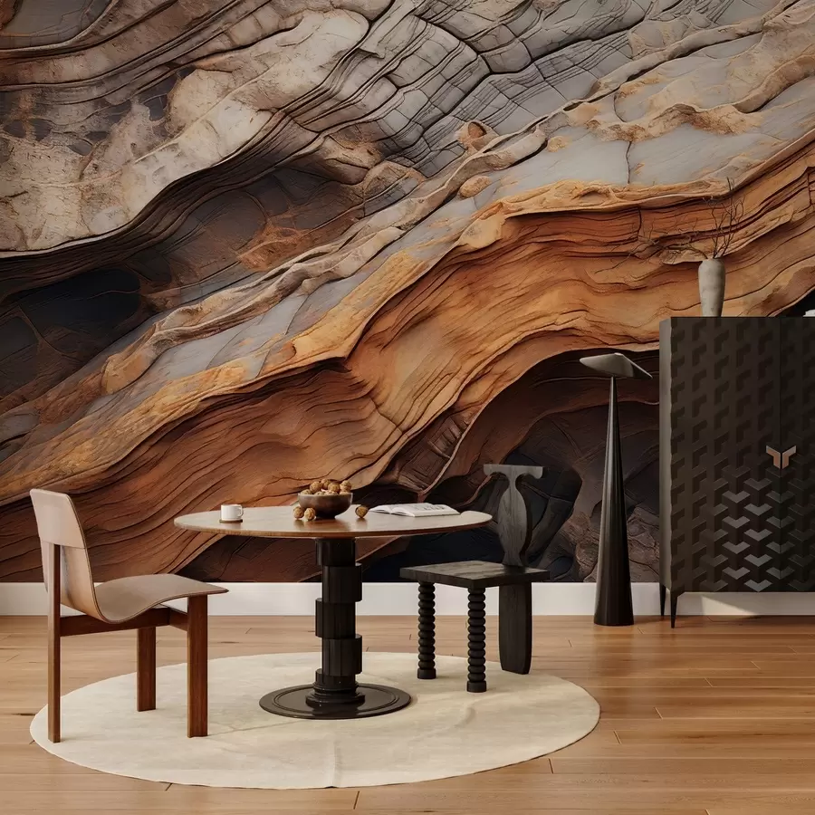 Papier peint photo Texture de bois sombre et riche w05520