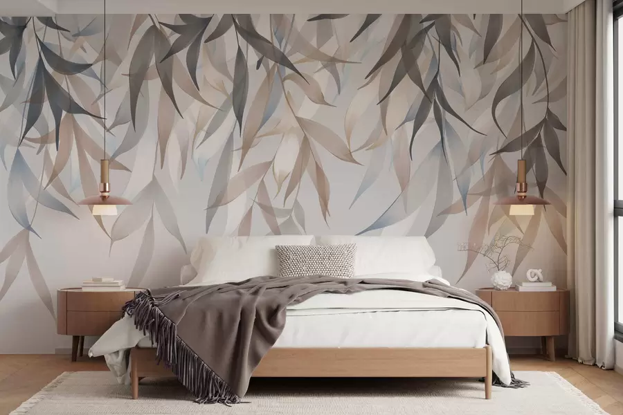 Fotobehang Lange, hangende bladeren w05523