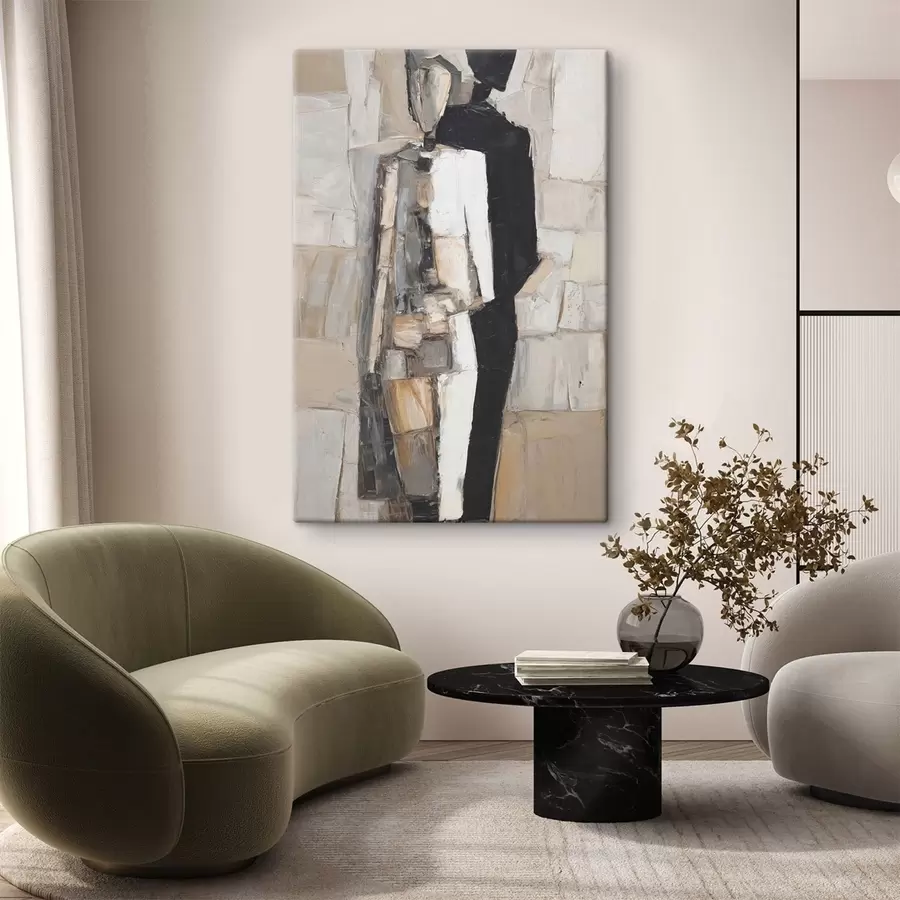 Fotobehang Abstracte silhouetten van een stel s48924