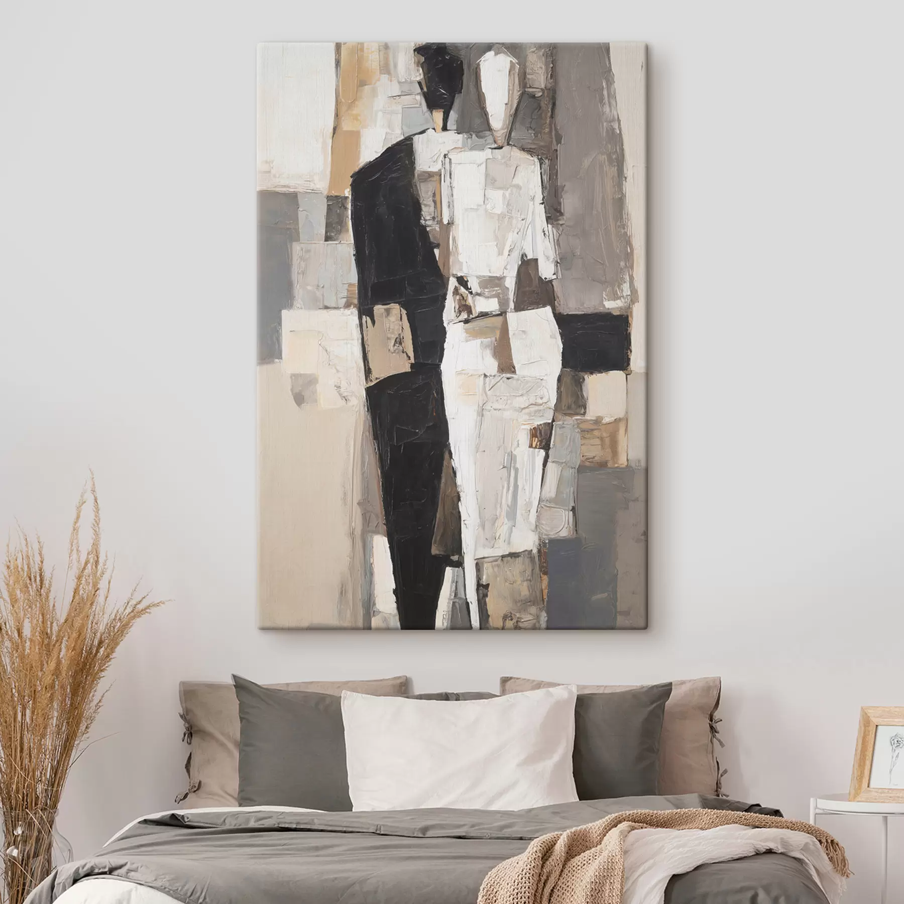  Schilderijen Abstracte silhouetten van een stel s48925