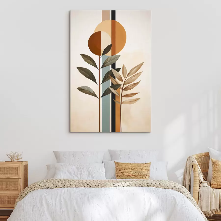 Fotobehang Abstracte planten met cirkels en lijnen s48929