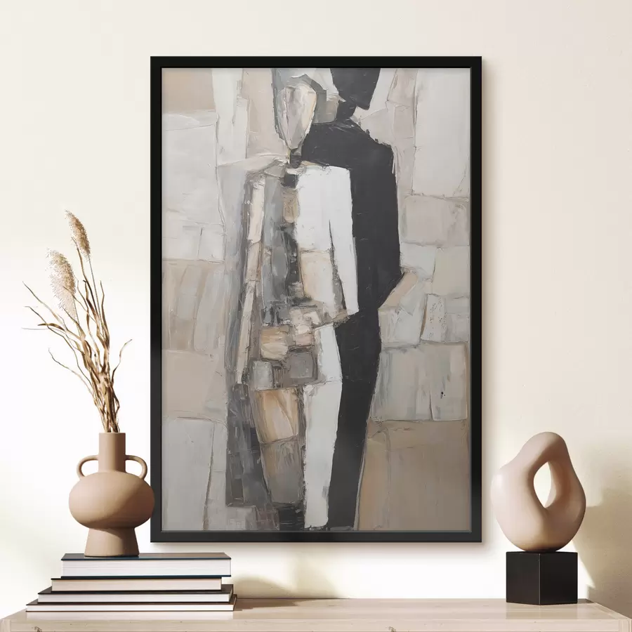Fotobehang Abstracte silhouetten van een stel f48924