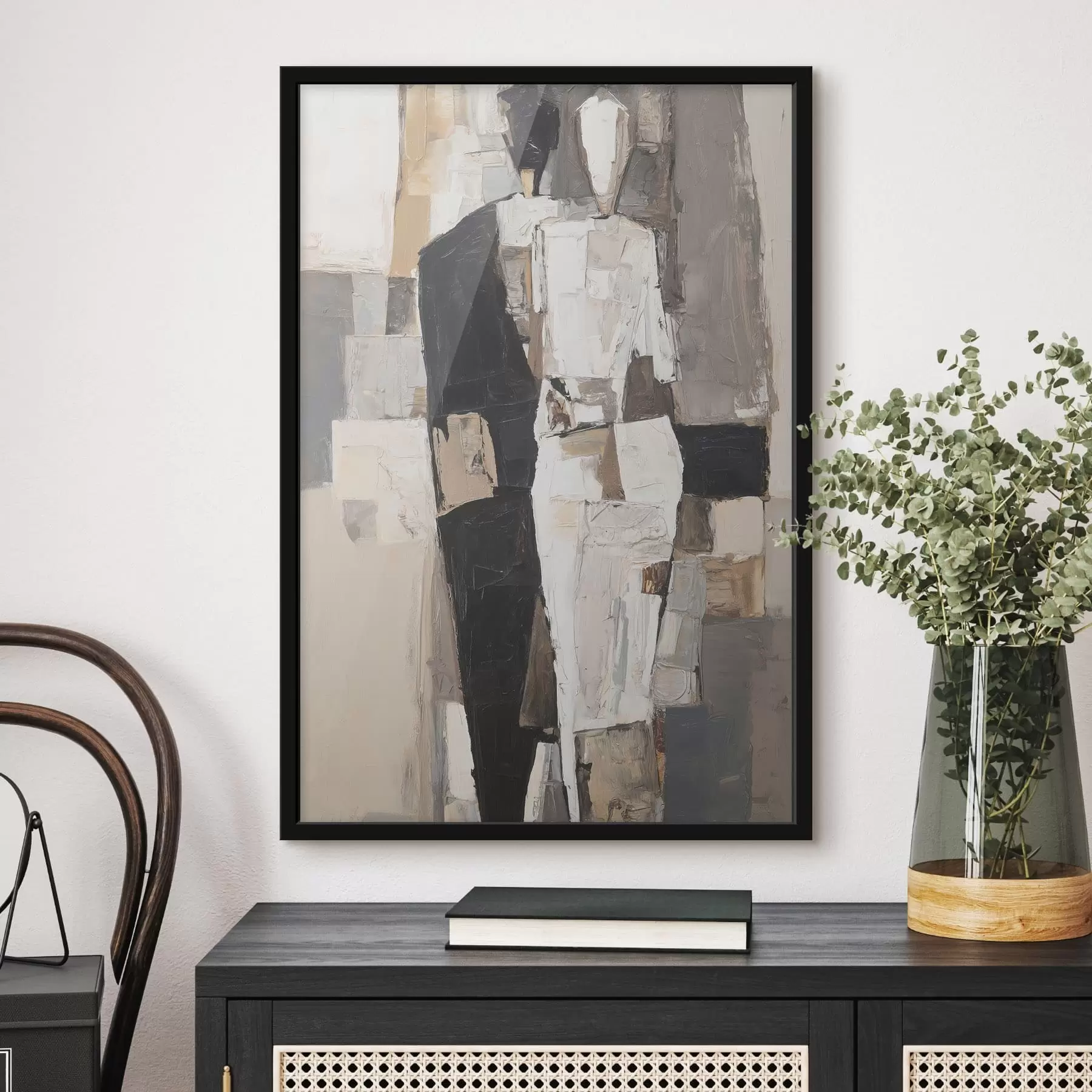 Papier peint photo Silhouettes abstraites d'un couple f48925