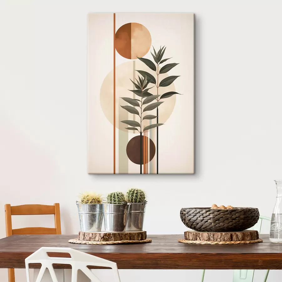 Fotobehang Abstracte planten met cirkels en lijnen s48928