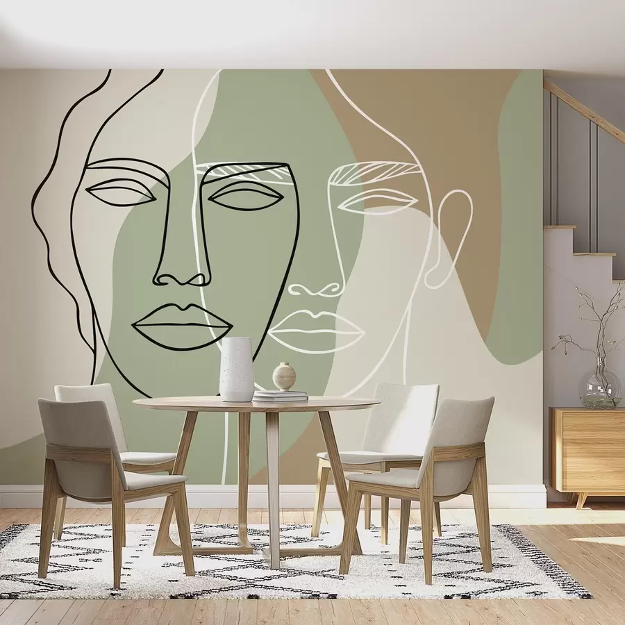 Papier peint photo Visages abstraits w05550