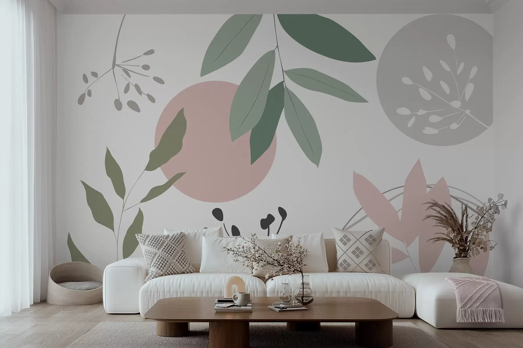 Fotobehang Abstractie met planten w05552