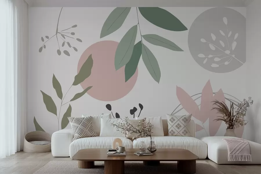 Fotobehang Abstractie met planten w05552