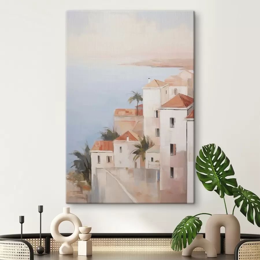  Peintures Une ville au bord de la mer s48973