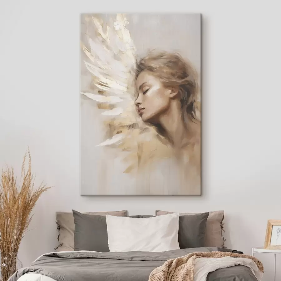  Peintures Portrait d'une jeune fille avec une aile d'ange s48979