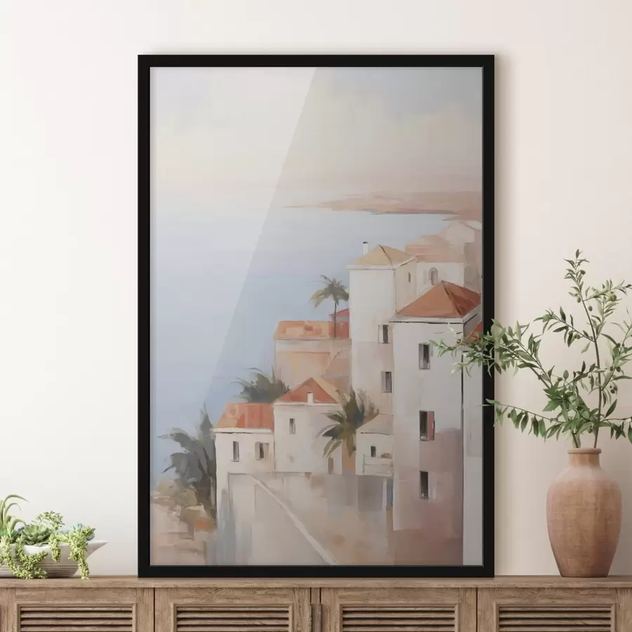 Fotobehang Een stad aan zee f48973