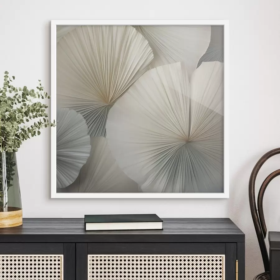 Papier peint photo Feuilles de palmier claires en forme d'éventail f48978