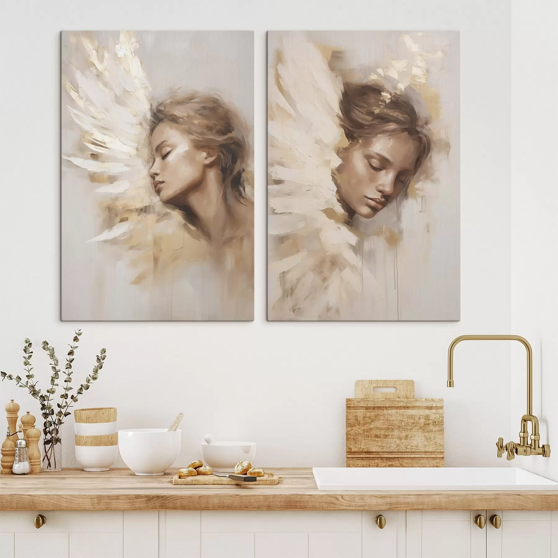  Peintures Une fille avec une aile d'ange m30409