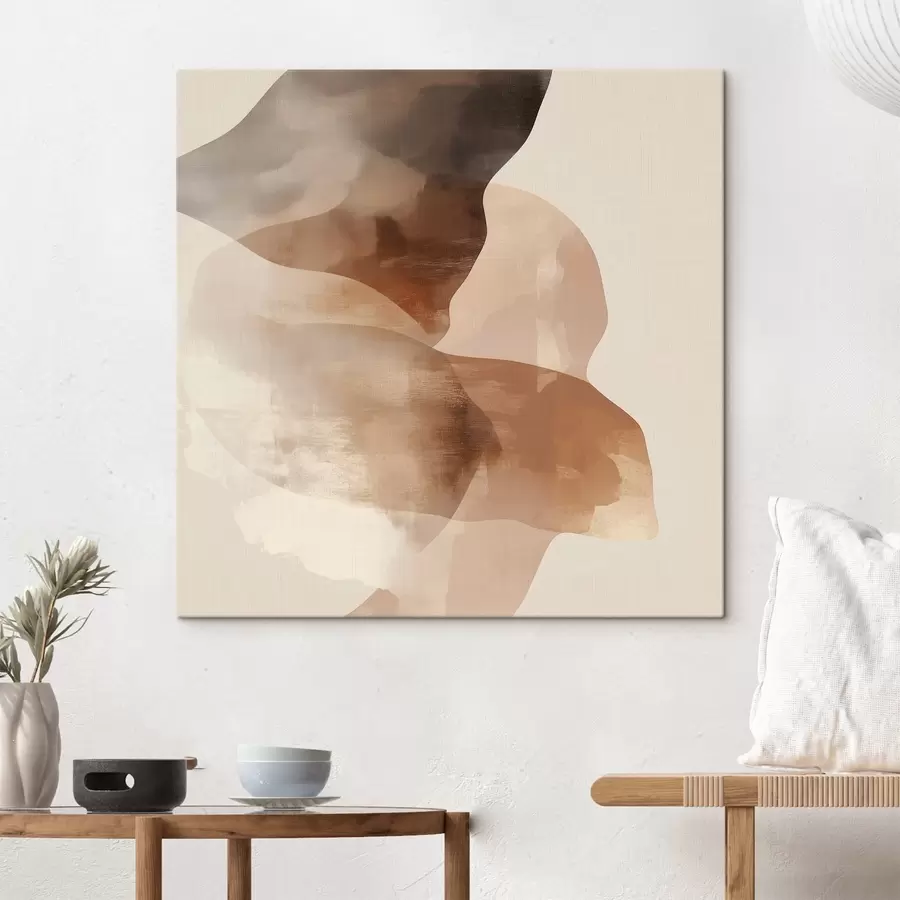  Peintures Composition abstraite dans des tons chauds de brun-beige s48835