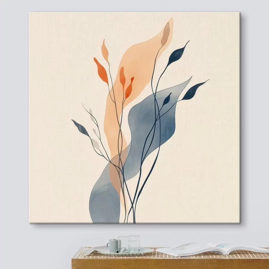  Peintures Composition mettant en scène des silhouettes végétales expressives dans un style d'illustration artistique s48838