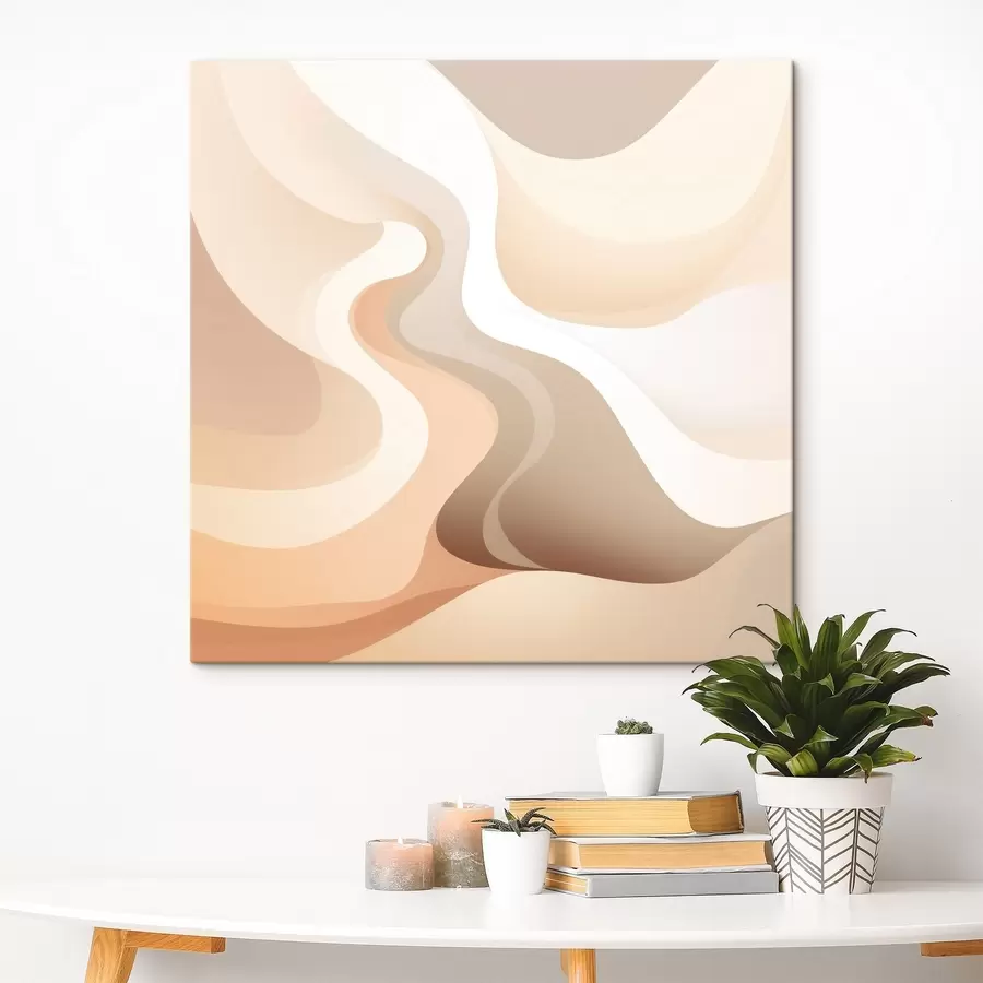  Peintures Une harmonie de formes courbes et de tons crème dans un style d'illustration d'art contemporain s48846