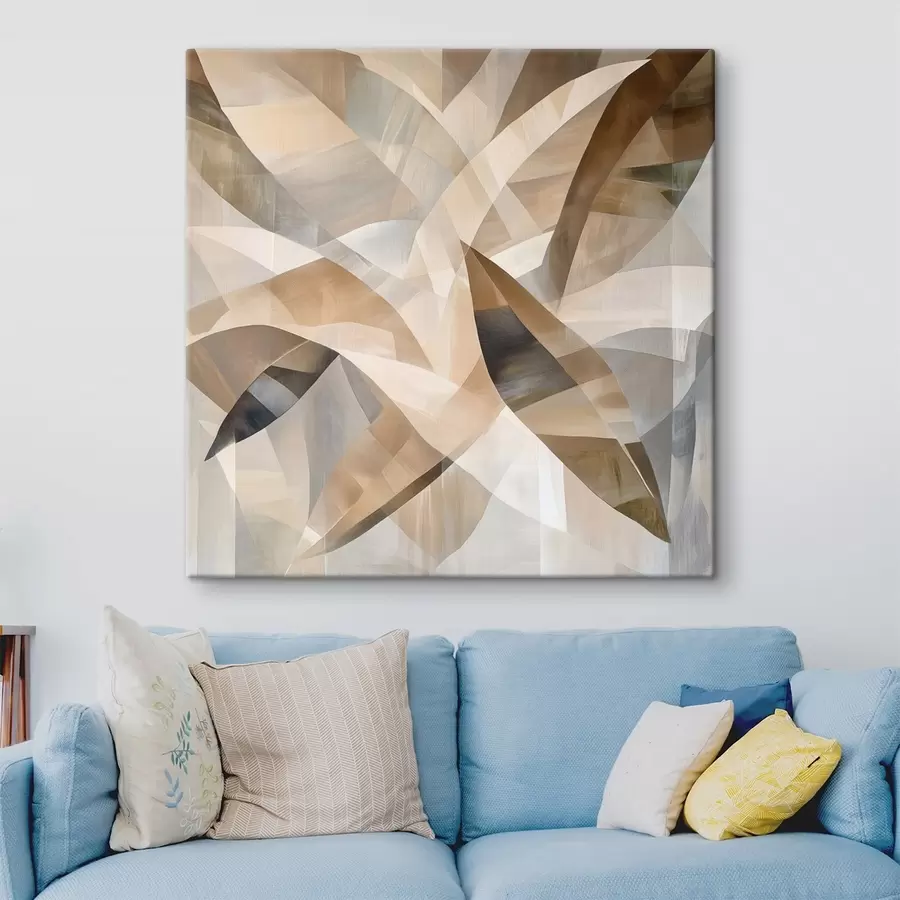  Peintures Motifs végétaux aux tons naturels et chaleureux, dans un style d'affiche artistique s48847