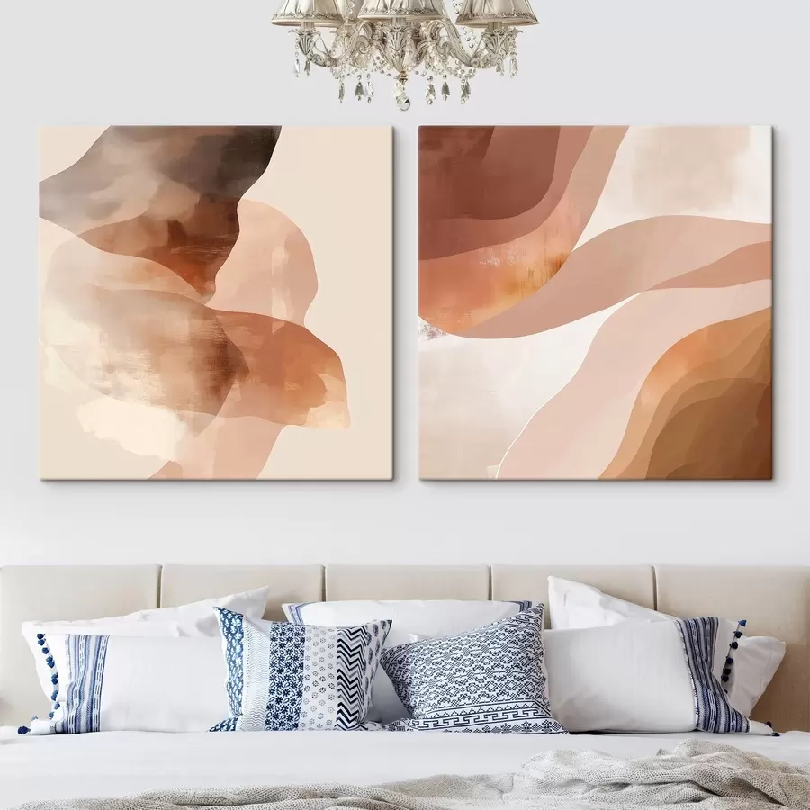  Peintures Composition de couches semi-transparentes dans des tons sable brun m30345