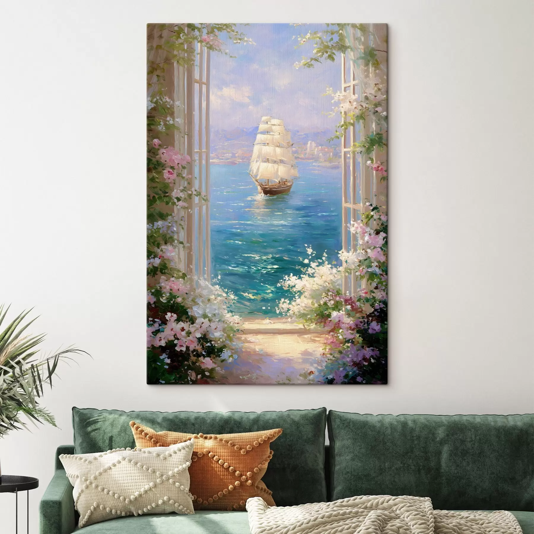  Peintures une vue fleurie du navire s49004